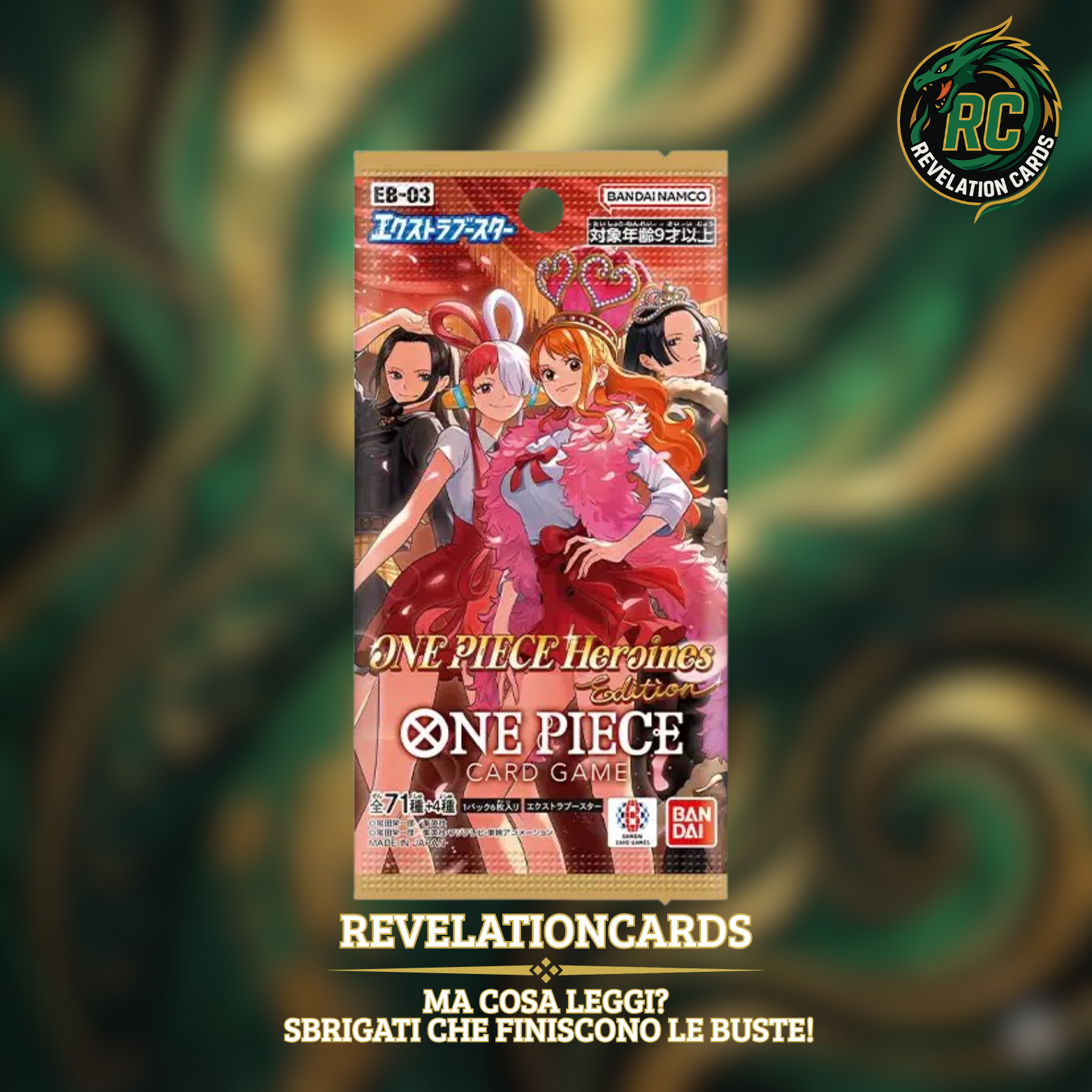 💕One Piece Card Game – Extra Booster EB03 “Heroines Edition” (Bustina Singola – Giappone)