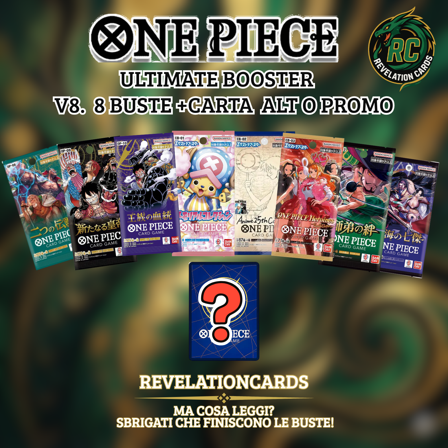 🏴☠️ One Piece Card Game – ULTIMATE BOOSTER V8. ( 8 Bustine + Promo)