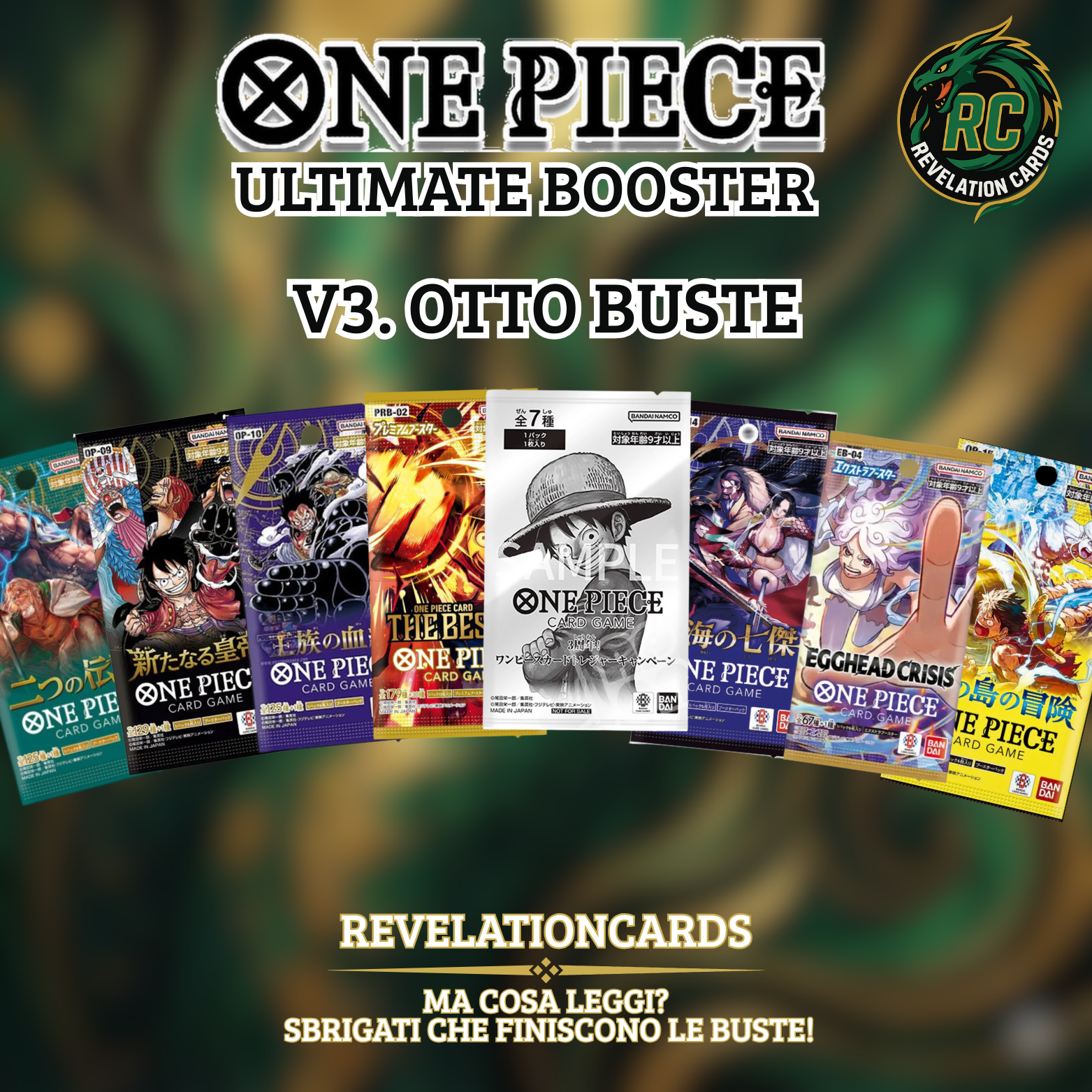 🏴☠️ One Piece TCG – Japanese Booster Bundle V3. (8 Packs)