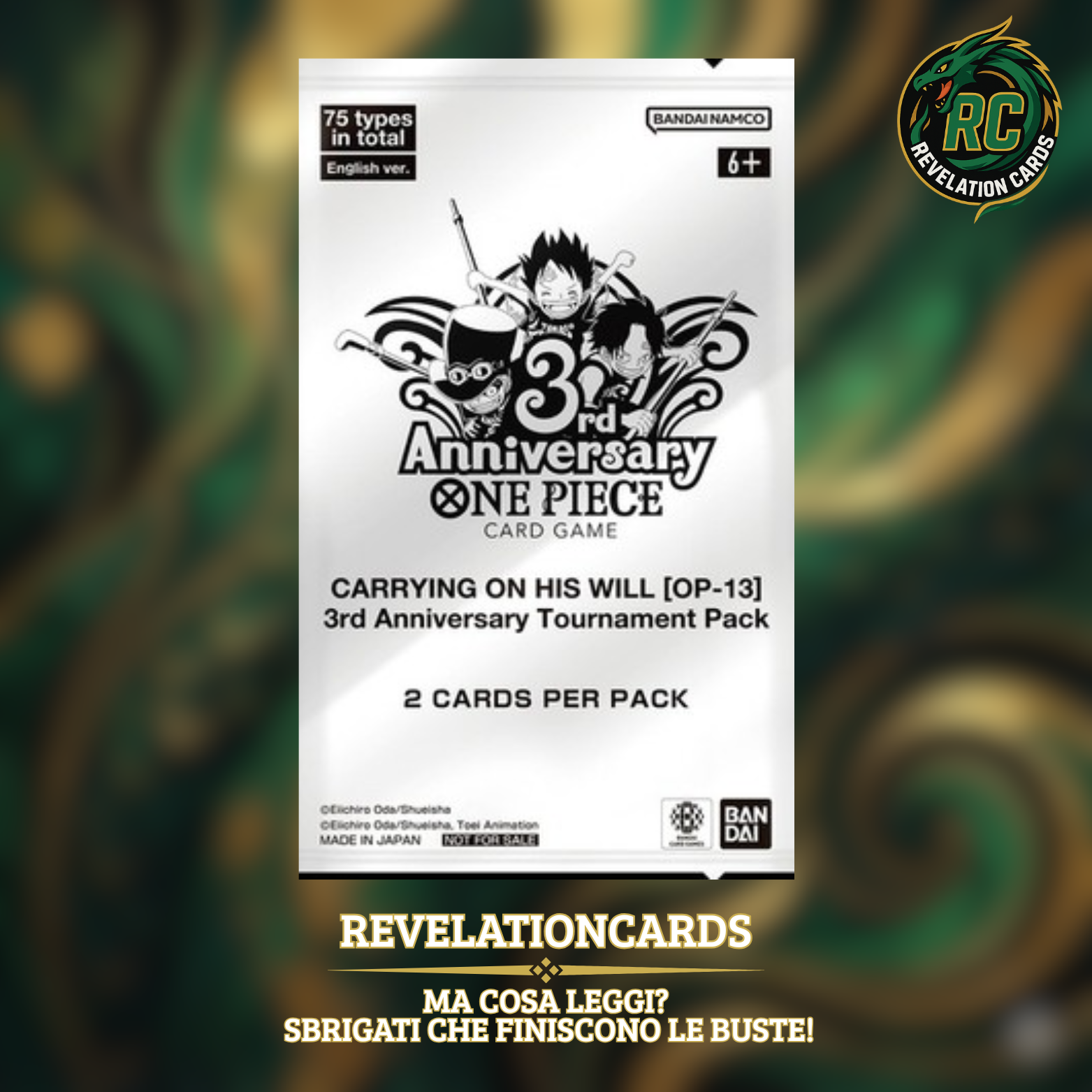 🏴☠️ One Piece Card Game – 3rd Anniversary Tournament Pack (Bustina)