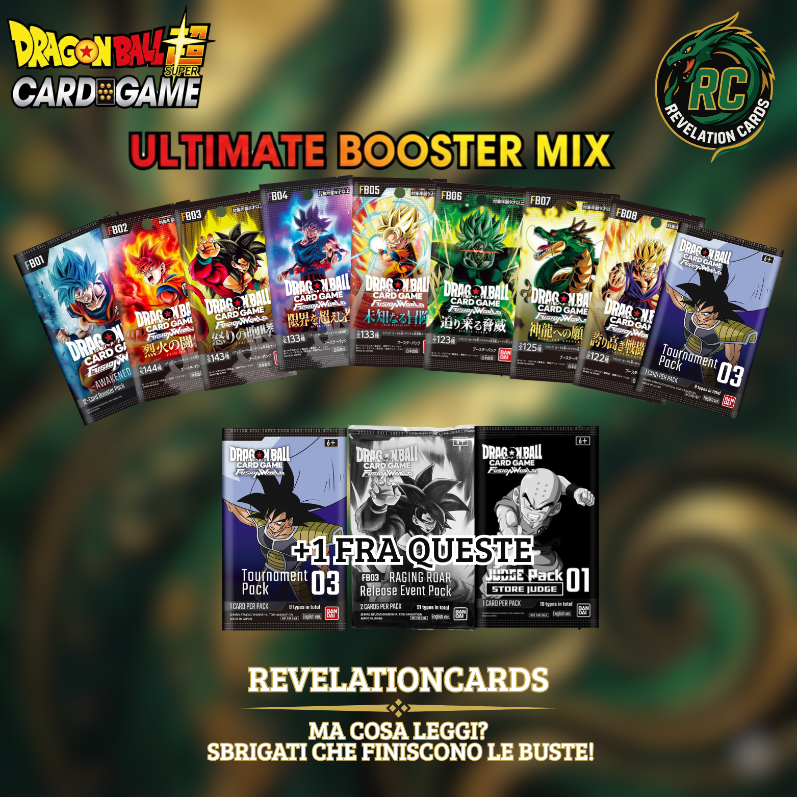 🐉 Dragon Ball Card Game – Ultimate Booster (FB01–FB08) +  2 Bonus Pack