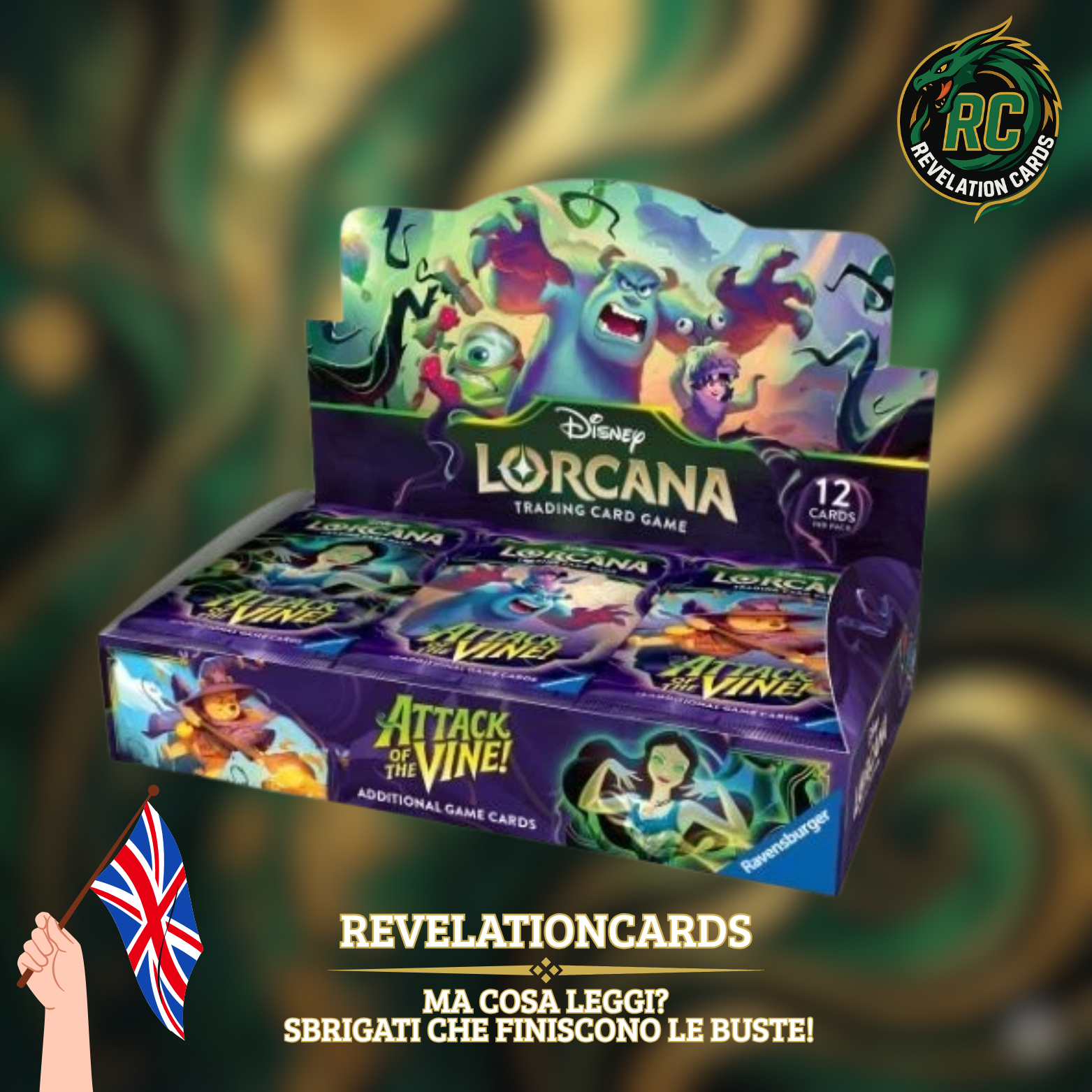 ✨ Disney Lorcana – Attack of the Vine Booster Box (ENG) da case